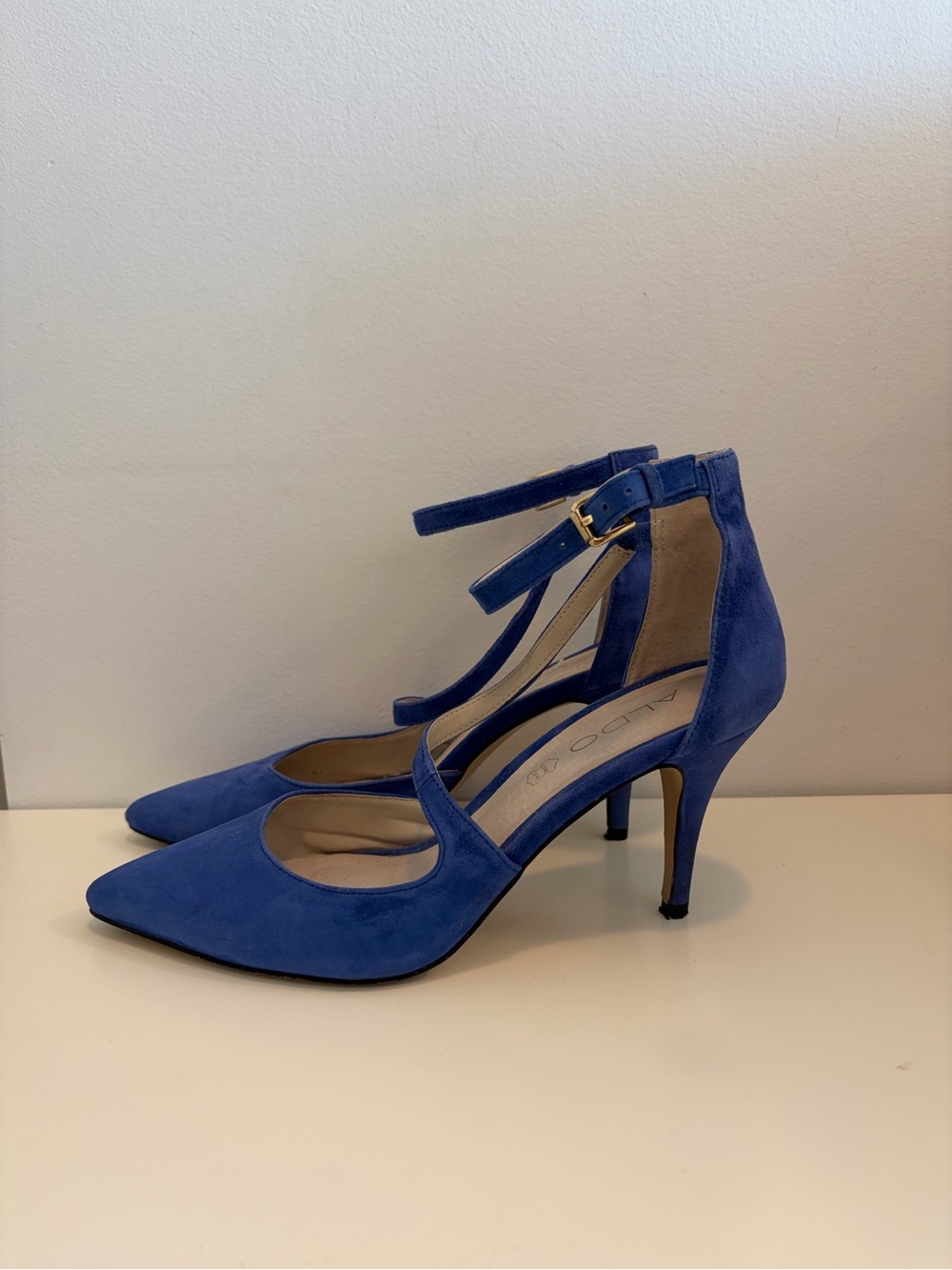 Aldo Blue Strappy Ankle Strap High Heels - Picture 4 of 8